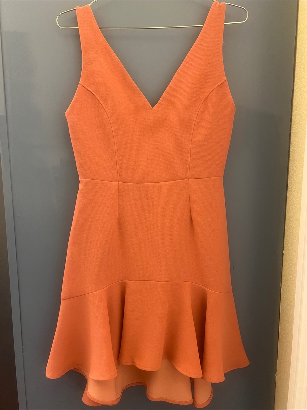 Tyche Coral V-Neck High-Low Dress